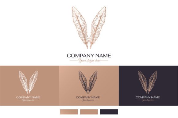 2 Pen Logo, Feather Logo: Elegant Branding for Modern Professionals