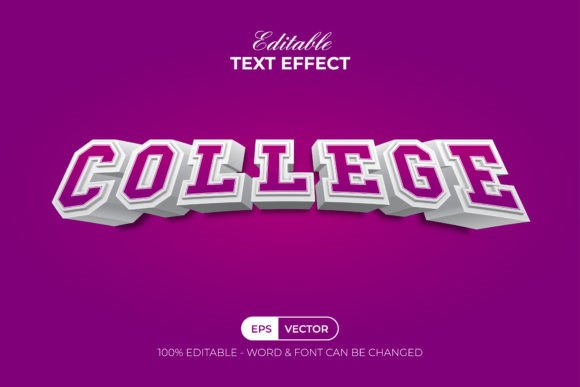 3D Text Effect College Style