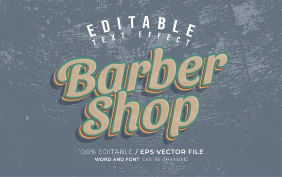 Barber Shop Vintage Text Effect for Illustrator