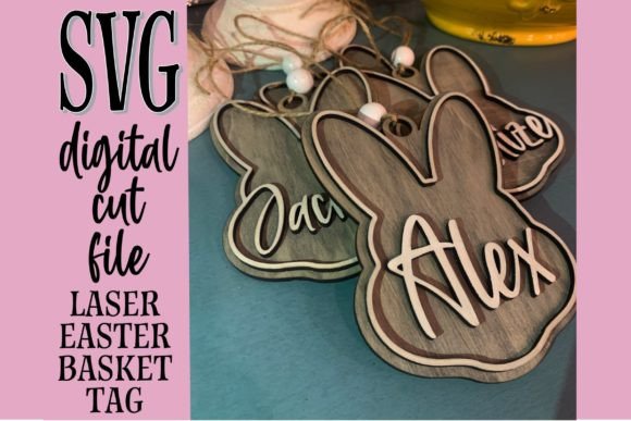 Bunny Easter Basket Tag SVG Laser: A Versatile Digital Cutting File for Creative Projects