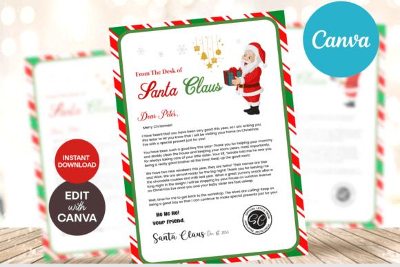 Christmas Santa Letter Editable by Canva