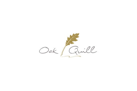 Elevating Brand Identity with the Oak Leaf Quill Pen Writing Letter Logo