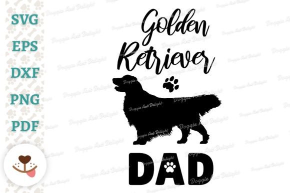 Golden Retriever Dog Dad Svg Png Dxf Pdf: A Versatile Design for Every Creative