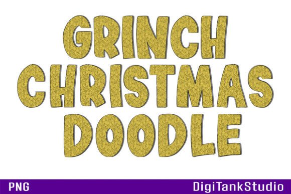 Grinch Christmas Doodle Letters for Creative Projects