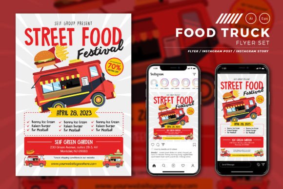 Launch Your Mobile Kitchen with a Professional Food Truck Flyer Set