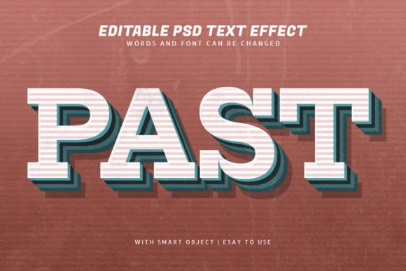 Past 3D Retro Style Text Effect Editable Guide