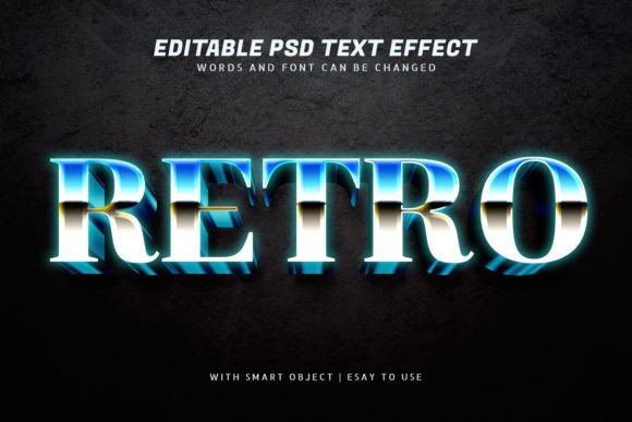 Retro 3D Blue Gradient Text Effect Guide