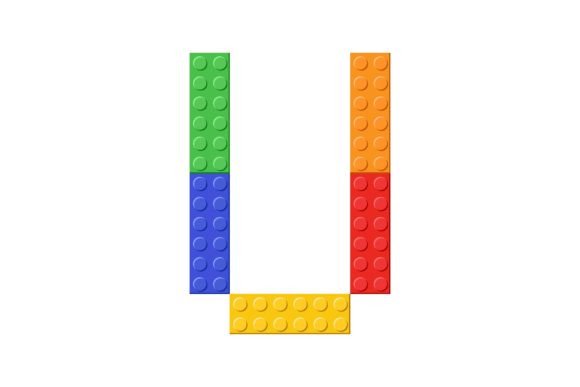 Unlocking Creativity with Colorful Toy Bricks of Letter U Cartoon Designs