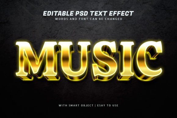 Vibrant 3D Yellow Gradient Text for Music Projects