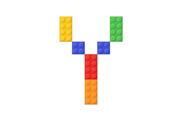 Vibrant Letter Y Bricks: A Playful Design Asset